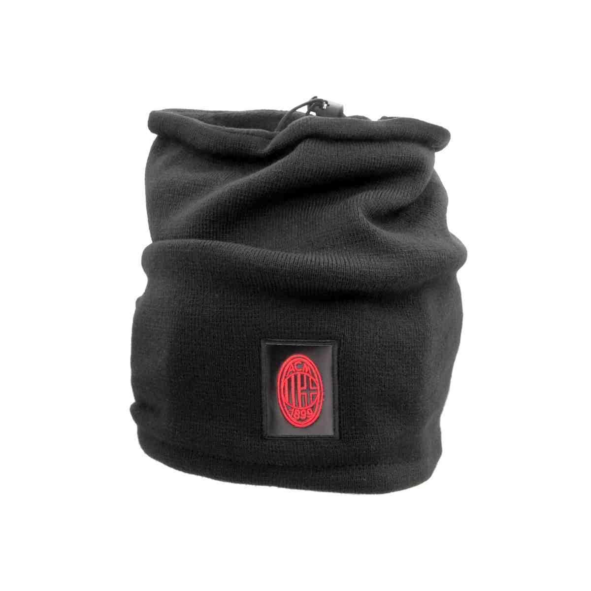 Scaldacollo uomo maglia liscia patch pelle ricamo Milan