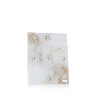 Orologio in vetro temperato colore botticino misura 20x25 cm