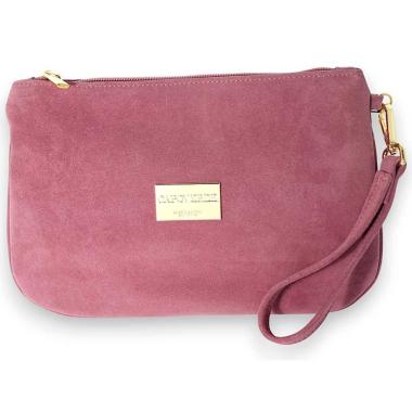 Pochette donna a mano in vera pelle camoscio idrorepellente Capoverde Made in Italy