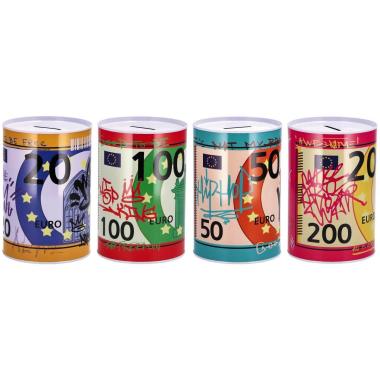 Salvadanaio in latta stampata 10x h.15 cm