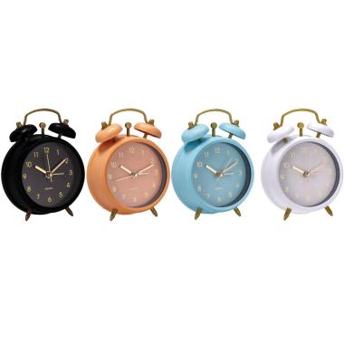 Orologio sveglia piccola in ferro colori pastello 8,5x4x12 cm