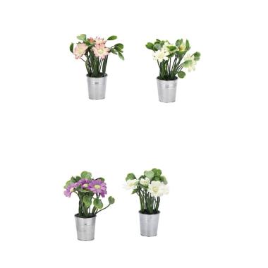 Vaso con pianta finta per decorazione d6xh.15 cm