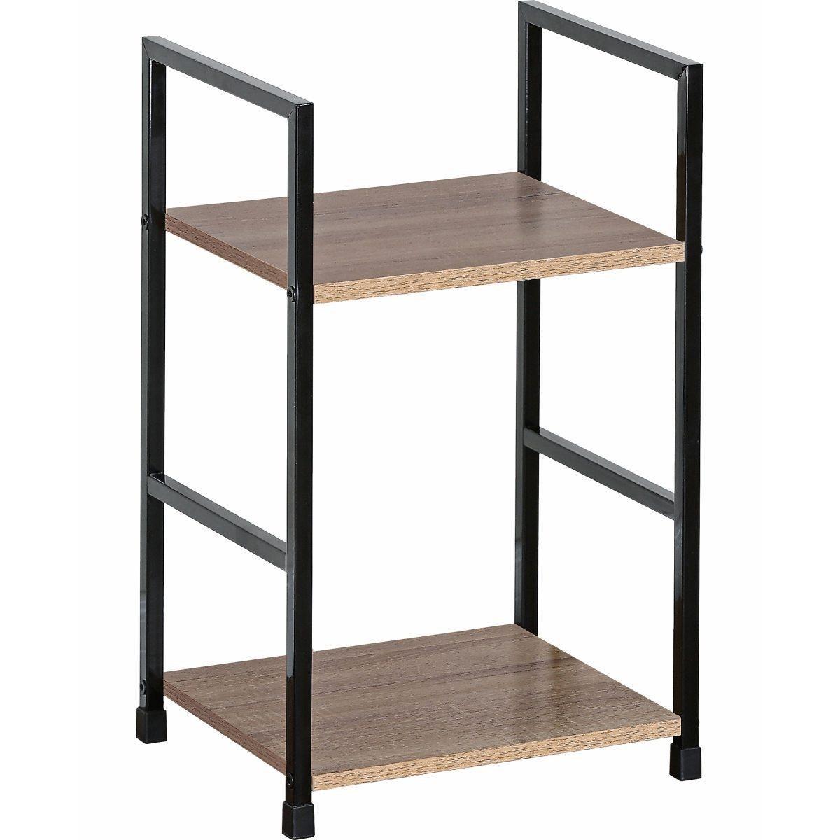 Mobiletto con mensole in acciaio con 2 ripiani in mdf 29x23,5x h.48 cm