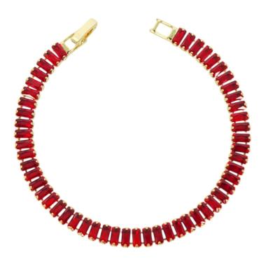Bracciale tennis donna con pietre taglio baguette linea Clara