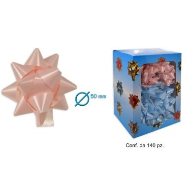 Coccarde nastro liscio colore rosa/azzurro 10 mm.