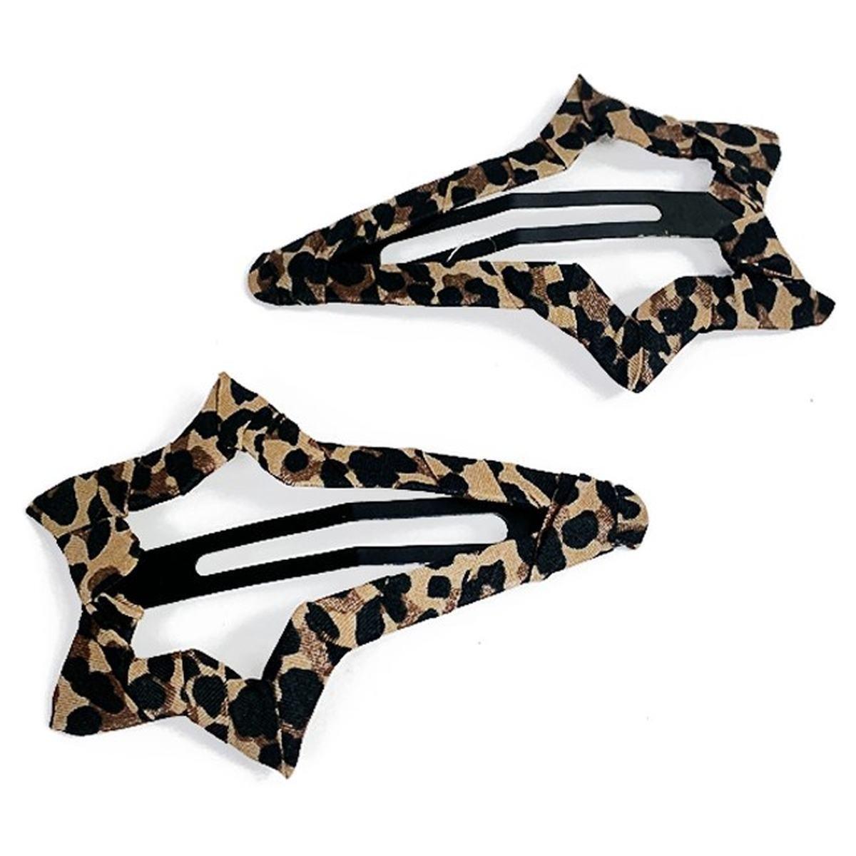 Fermaglio clic clac per capelli rivestito stampa animalier Le Kikke