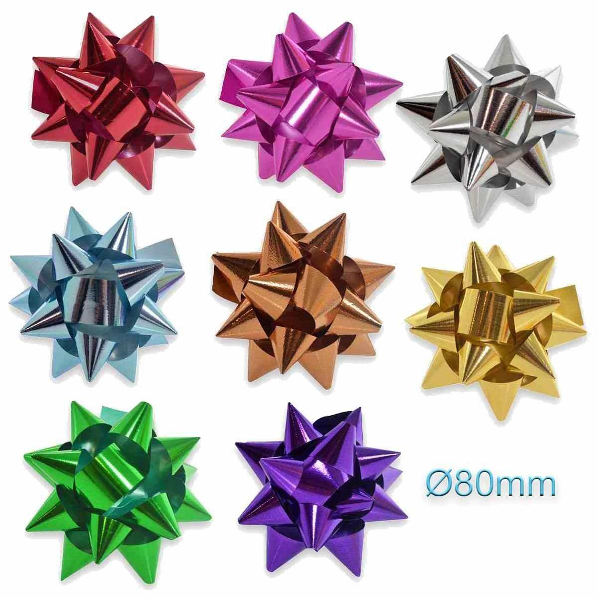 Coccarde adesive metallizzate colori assortiti mm. 19