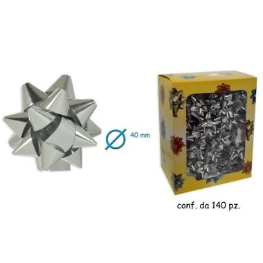 Coccarde adesive metallizzate argento mm.10