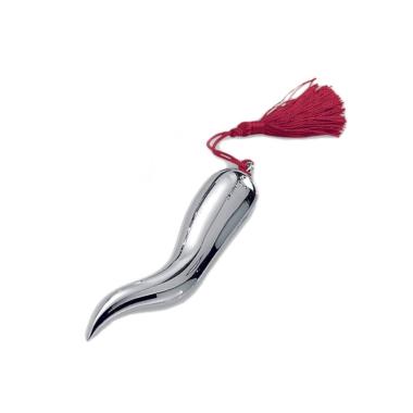 Corno argentato h.8 cm con nappina Valenti