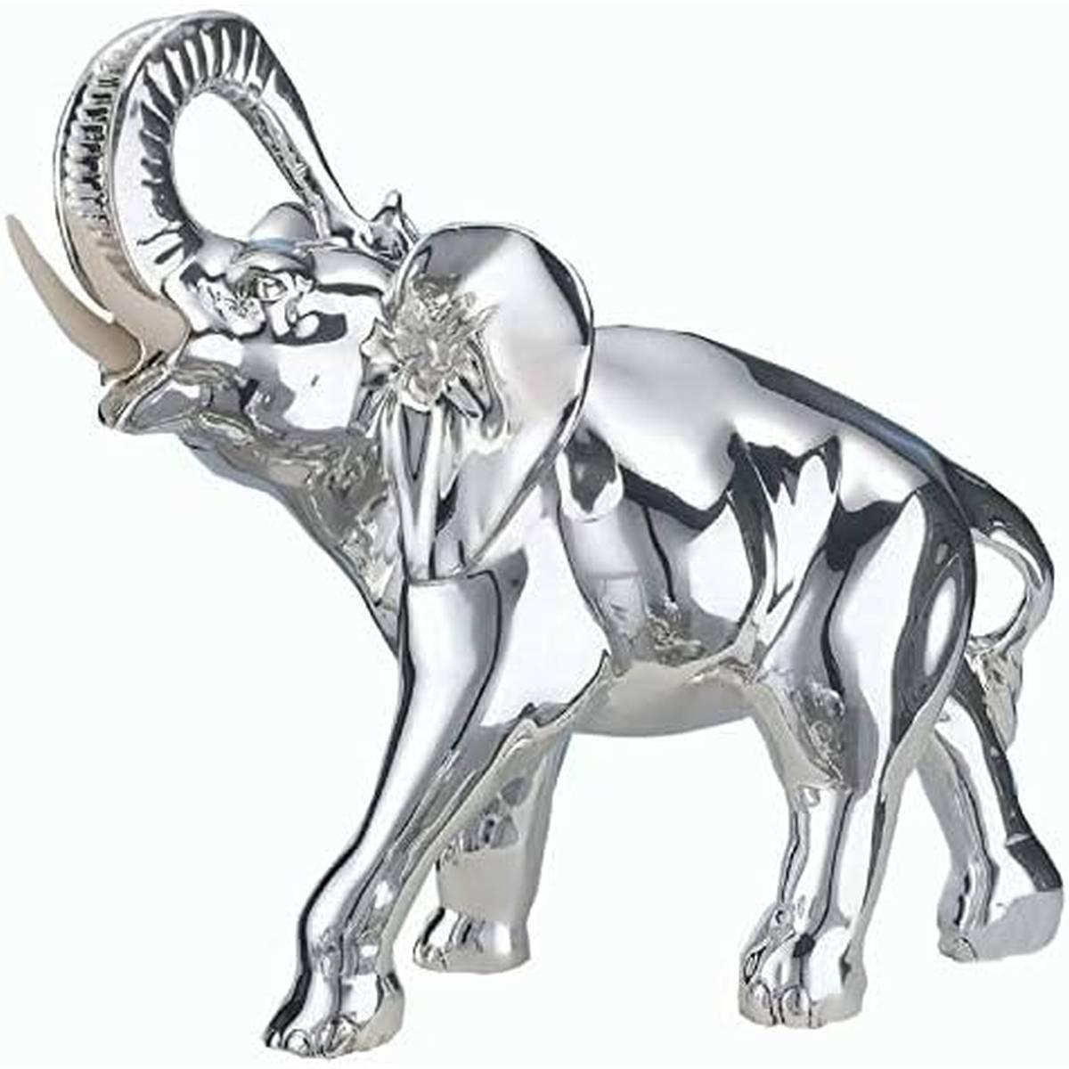 Elefante in resina argento h.12 x l.13 cm Valenti