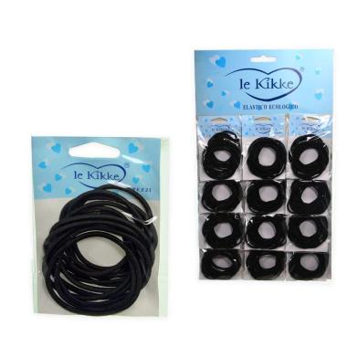 Elastici su card misura grande 12 bustine da 12 pezzi colore nero