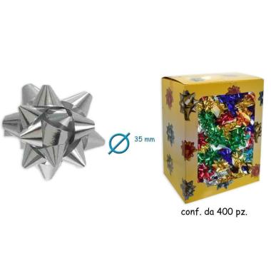 Coccarde adesive metallizzate assortite 6,5 mm. confezione da 400 pezzi