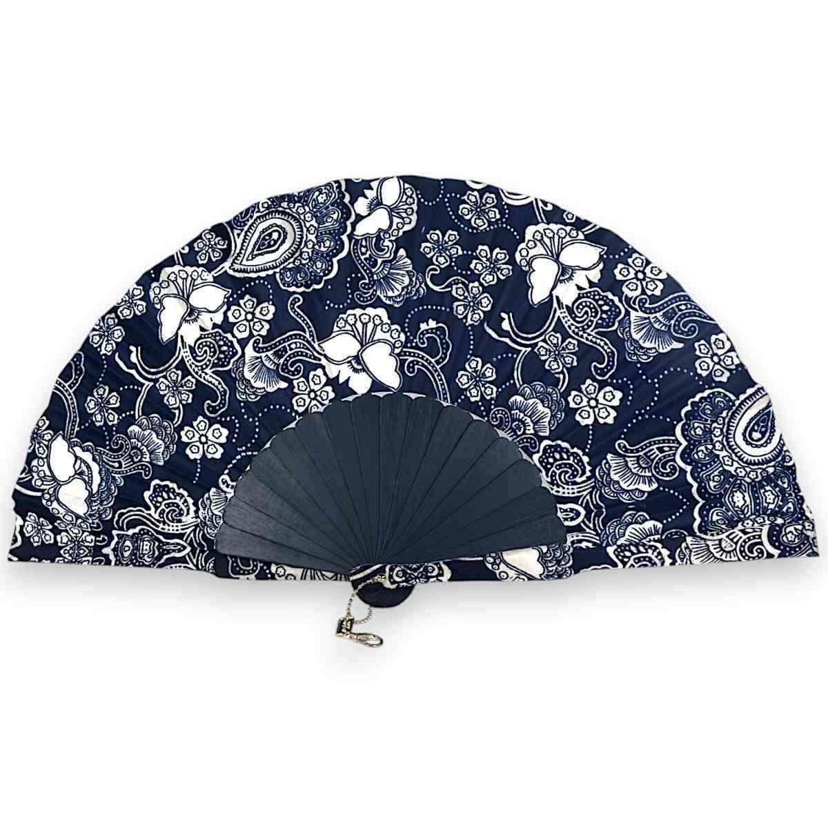 Ventaglio in tessuto stampa paisley e decorazioni floreali