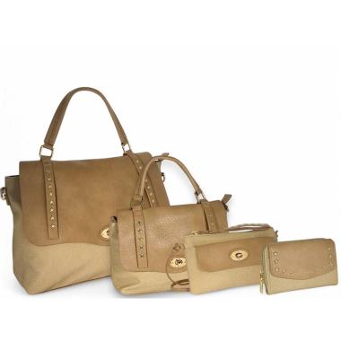 Set 4 pezzi donna Borsa, Borsetta, Pochette e Portafoglio Naj-Oleari
