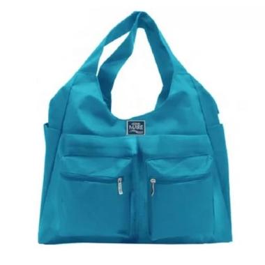 Borsa mare tonda sistema rib stop tinta unita aqua di mare