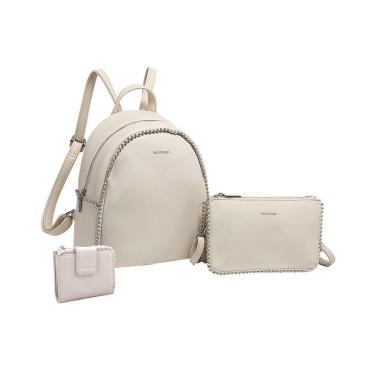 Set 3 pezzi donna zaino, tracolla e portafoglio con borchie Naj-Oleari