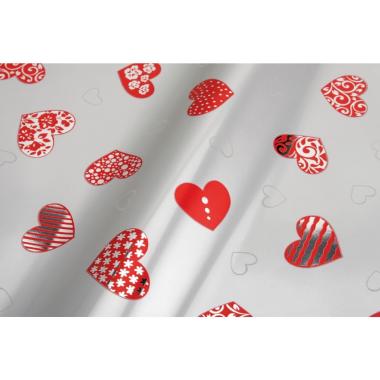 50 Buste metallizzate cuore argento 35 x 50 cm.
