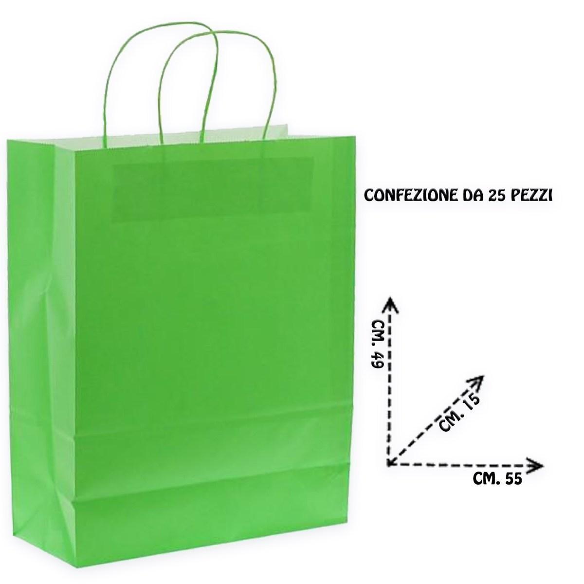 Shopper in carta h49 x l55 x p18 colore verde chiaro