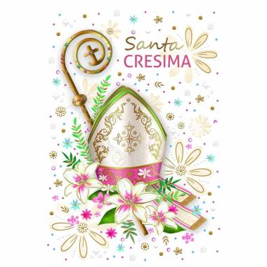Biglietto auguri santa cresima 2 soggetti