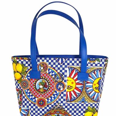 Borsa shopping Capoverde made in italy tessuti Siciliani