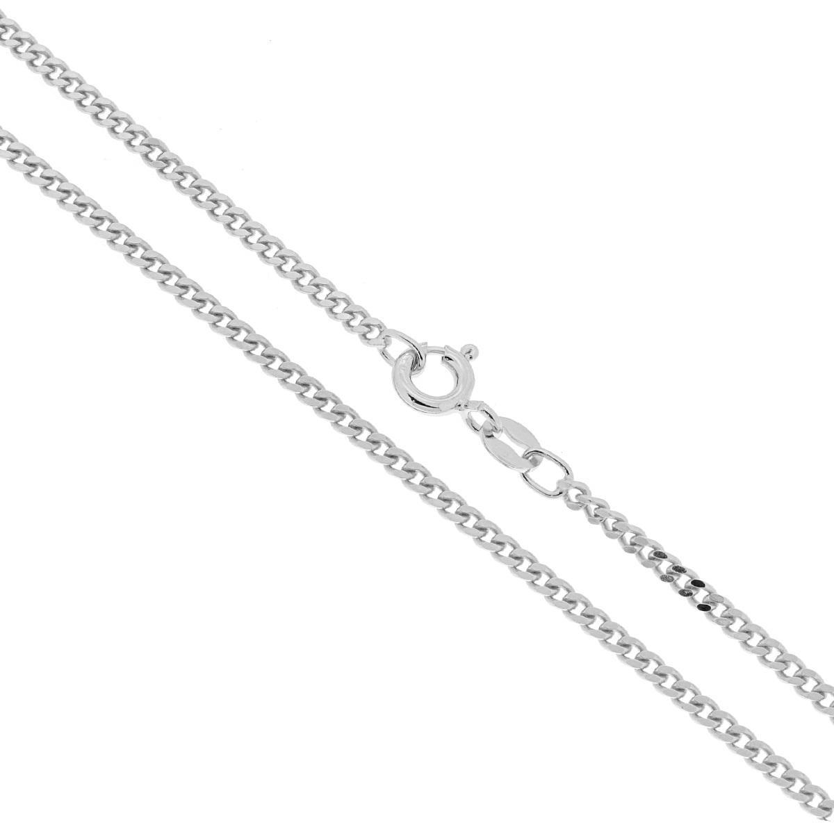 Catena Grumetta Diamantata 060 sezione mm 2.1 lunghezza cm 80 in ARGENTO 925 Galvanica Rodio