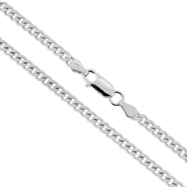 Catena Grumetta Diamantata 100 sezione mm 3.5 lunghezza cm 70 in ARGENTO 925 Galvanica Rodio