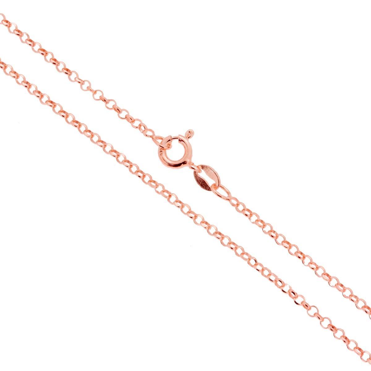 Catena Rolo Diamantata 027 sezione mm 2.1 lunghezza cm 50 in ARGENTO 925 Galvanica Rosa