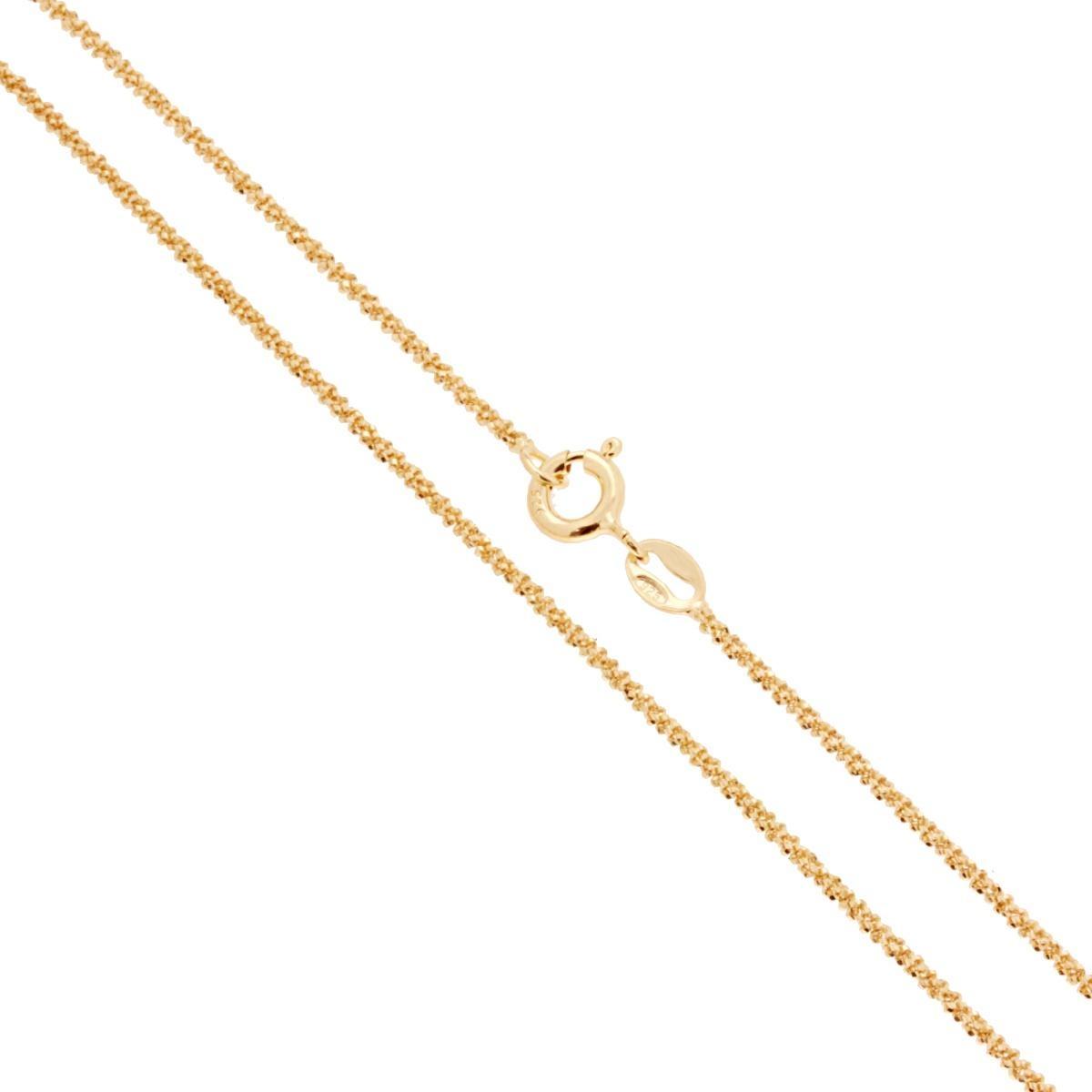 Catena Disco Diamantata 025 sezione mm 1.5 lunghezza cm 45 in ARGENTO 925 Galvanica Oro