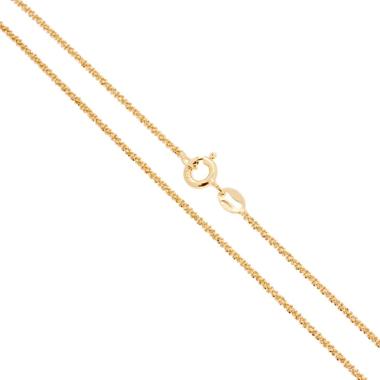Catena Disco Diamantata 025 sezione mm 1.5 lunghezza cm 45 in ARGENTO 925 Galvanica Oro