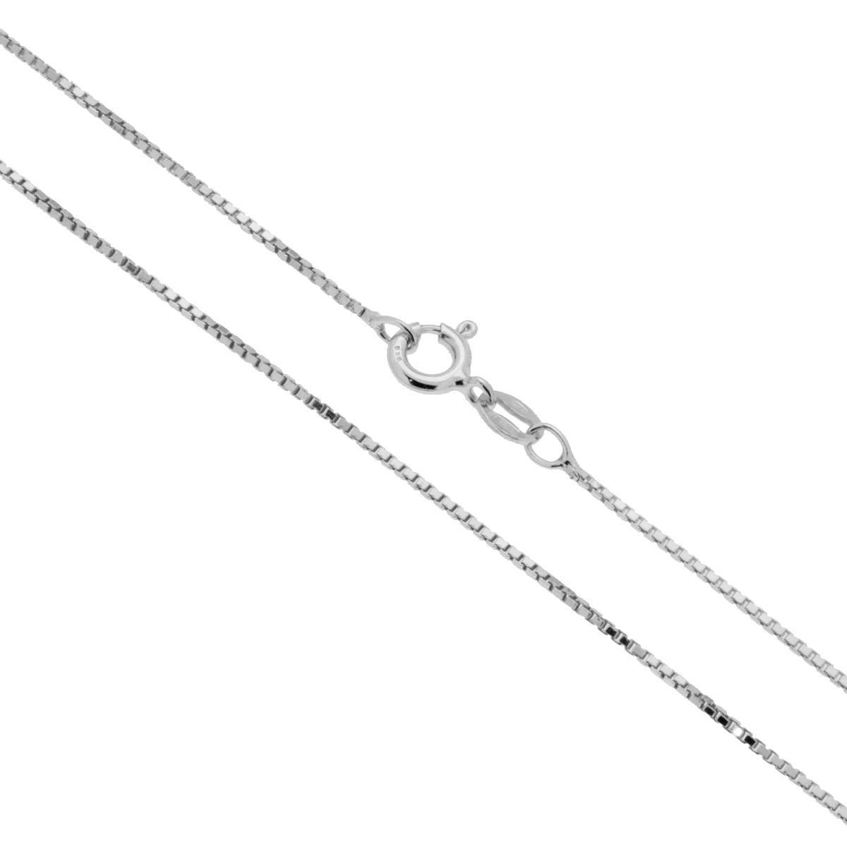 Catena Veneziana Diamantata 019 sezione mm 1.0 lunghezza cm 80 in ARGENTO 925 Galvanica Rodio