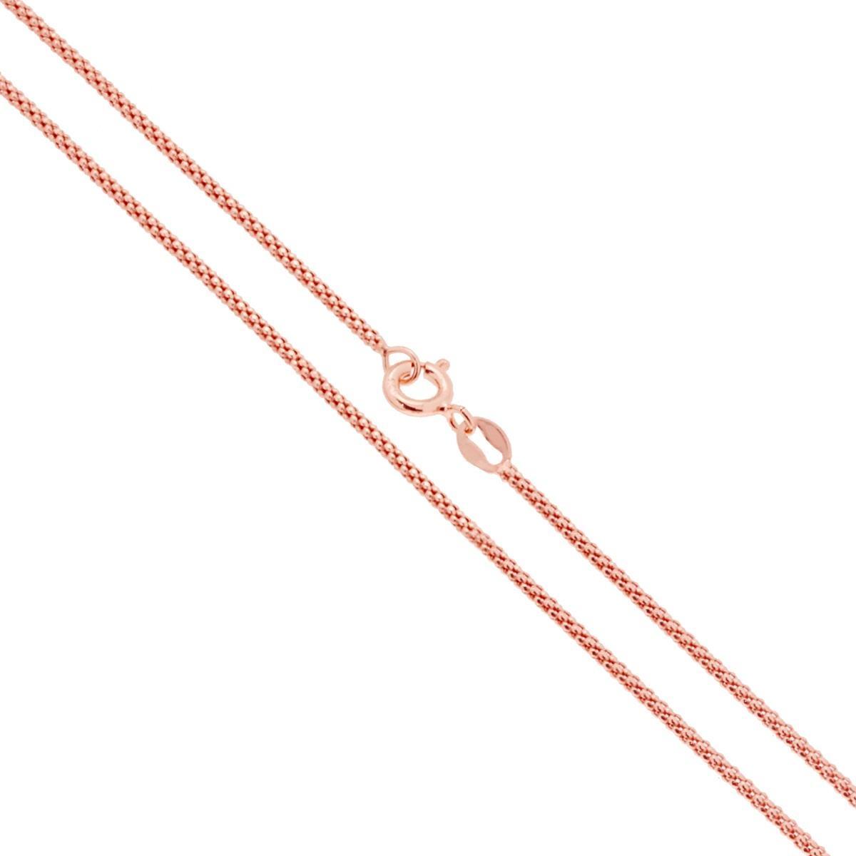 Catena Coreana Bombata Diamantata 160 sezione mm 1.6 lunghezza cm 50 in ARGENTO 925 Galvanica Rosa