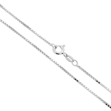 Catena Veneziana Diamantata 022 sezione mm 1.1 lunghezza cm 80 in ARGENTO 925 Galvanica Rodio