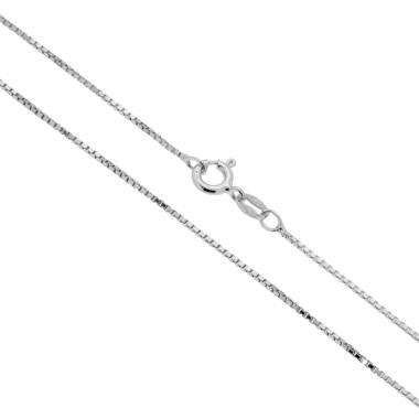 Catena Veneziana Diamantata 019 sezione mm 1.0 lunghezza cm 100 in ARGENTO 925 Galvanica Rodio