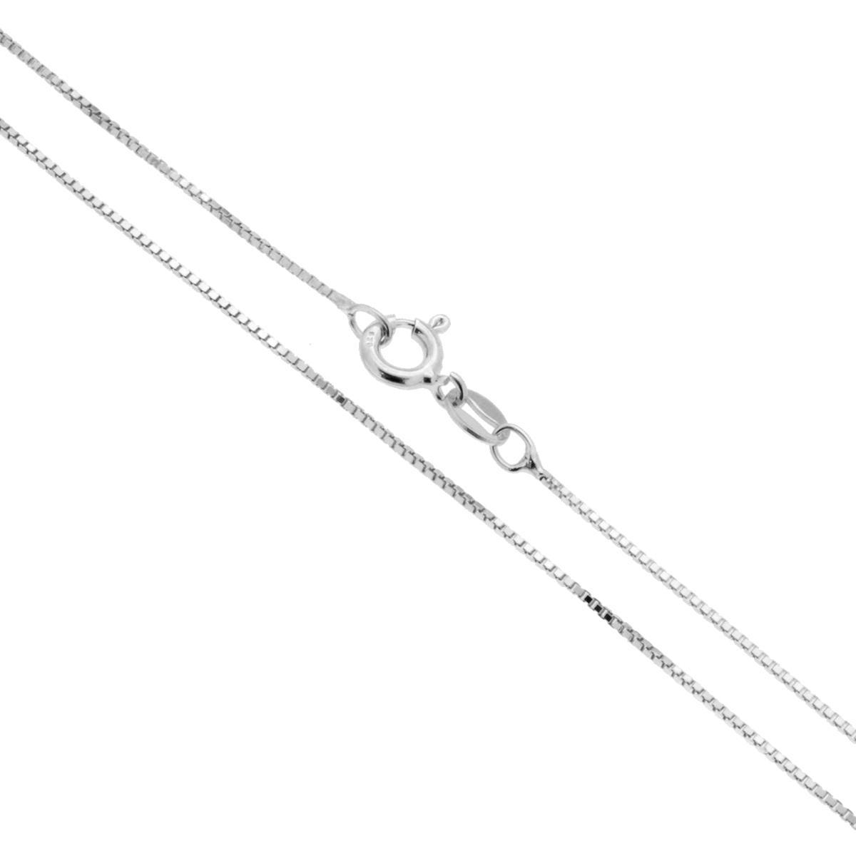 Catena Veneziana Diamantata 015 sezione mm 0.8 lunghezza cm 40 in ARGENTO 925 Galvanica Rodio