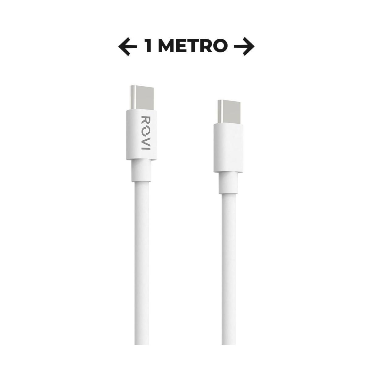 Elegant cavo ricarica SA130 bianco in PVC da Type-c a Type-c 60W 1m Rovi