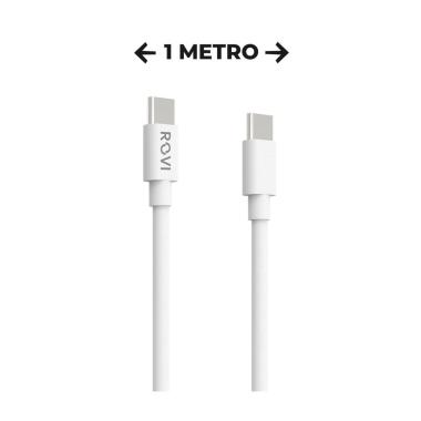 Elegant cavo ricarica SA130 bianco in PVC da Type-c a Type-c 60W 1m Rovi