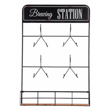 Mensoliera da parete in metallo e legno 54x11xh.80