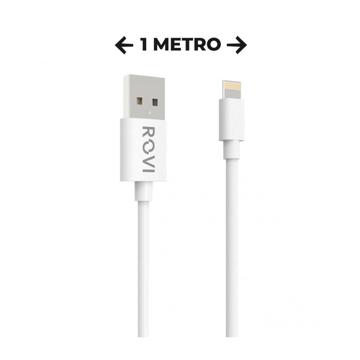 Elegant cavo ricarica SA50 bianco in PVC da USB a Lightning 1m 2A Rovi
