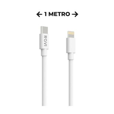 Elegant cavo ricarica SA10 bianco in PVC da Type-c a Lightning 27W 1m Rovi