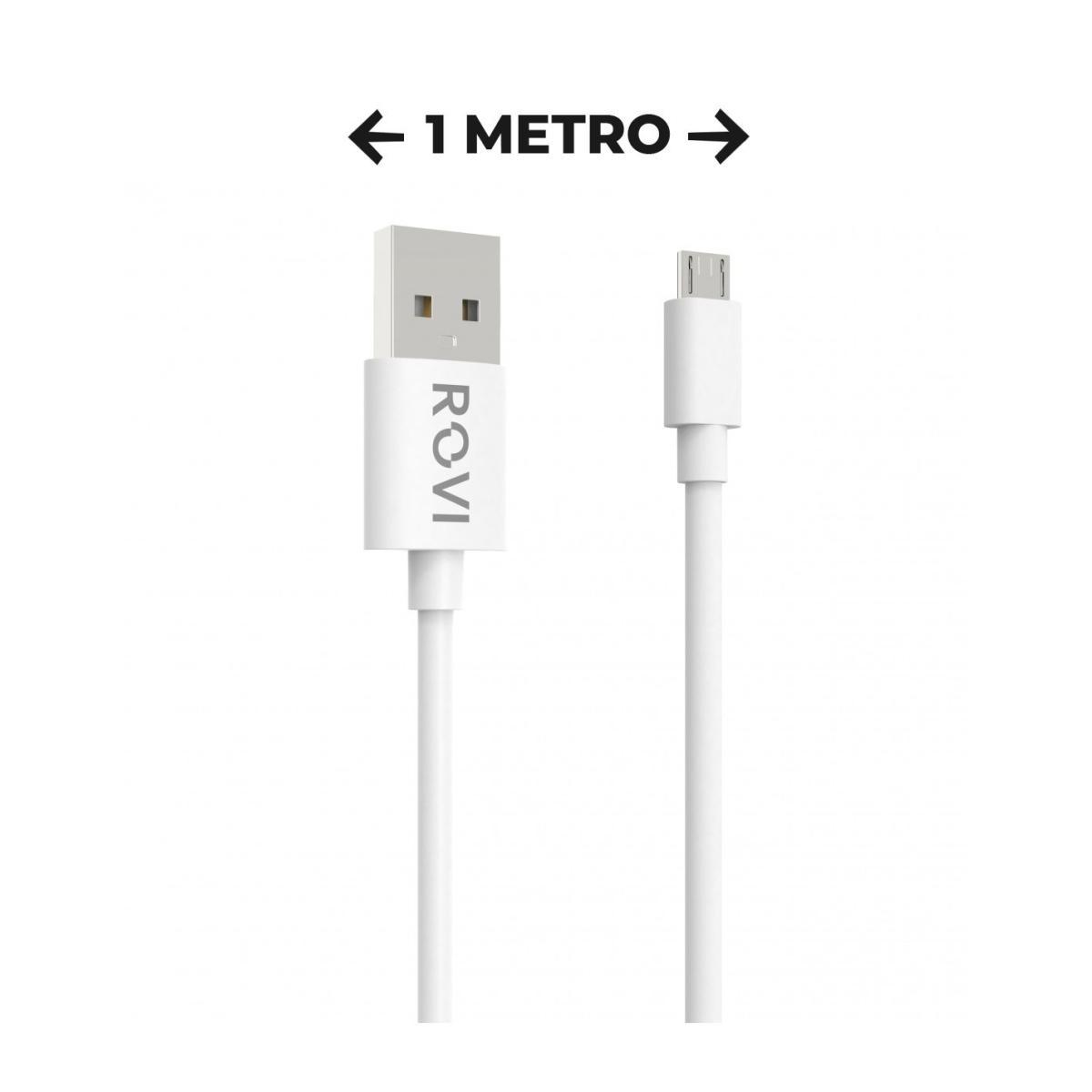 Elegant cavo ricarica SA20 bianco in PVC da USB a Micro USB 1m 2A Rovi