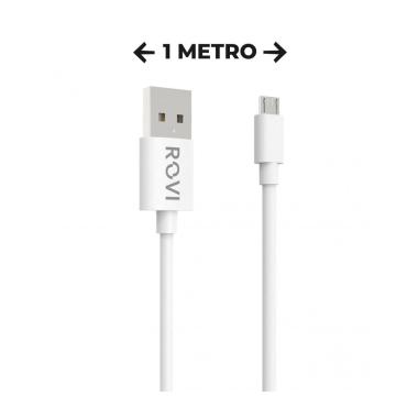 Elegant cavo ricarica SA20 bianco in PVC da USB a Micro USB 1m 2A Rovi