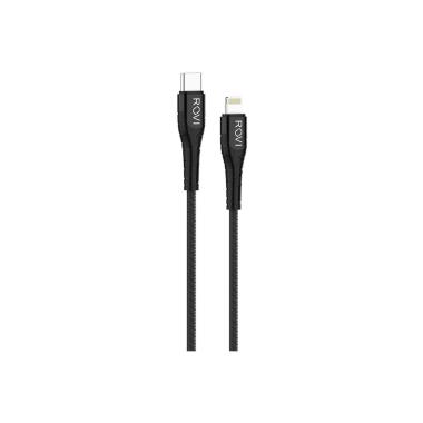 Fabric cavo ricarica SA213 nero in tessuto da Type-c a Lightning 1,5m 27W Rovi