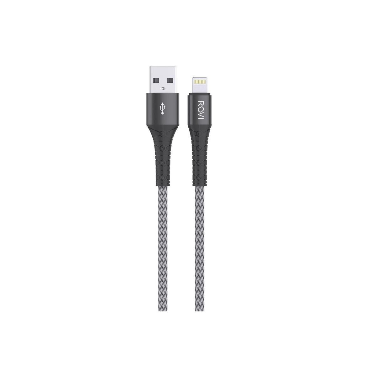 Fabric cavo ricarica SA21I silver in tessuto da USB a Lightning 1,5m 2.4A Rovi