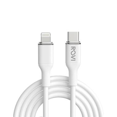 Striped cavo SA200C-L bianco in PVC da Type-c a Lightning 27w 1m Rovi