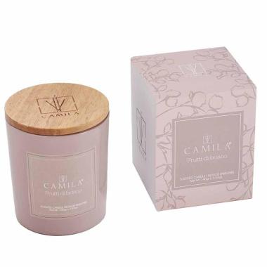 Candela profumata Elegance 140 gr. cipria frutti di bosco 7,5x h.8 cm Camila