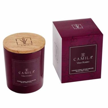 Candela profumata Elegance 140 gr. bordeaux vino rosso 7,5x h.8 cm Camila