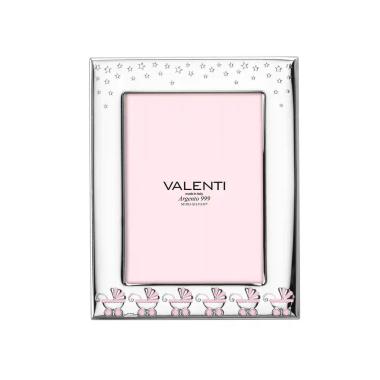 Cornice bimba 13 x 18 cm carrozzina rosa Valenti