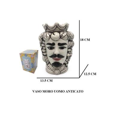 Vaso 18cm moro uomo anticato