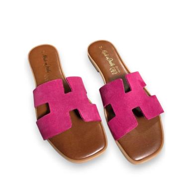 Ciabatte donna in pelle crosta scamosciata Made in Italy