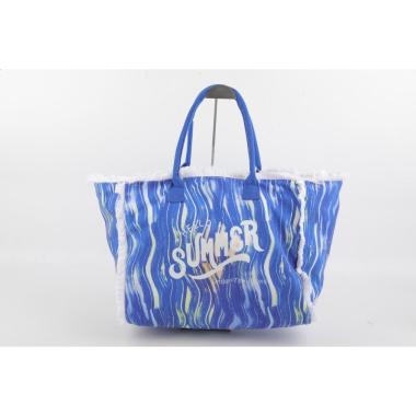 Borsa mare blu donna aperta e sfrangiata Verve